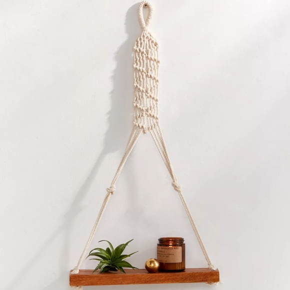 Francesca Macramé Hanging Wall Shelf UO NWT NIB